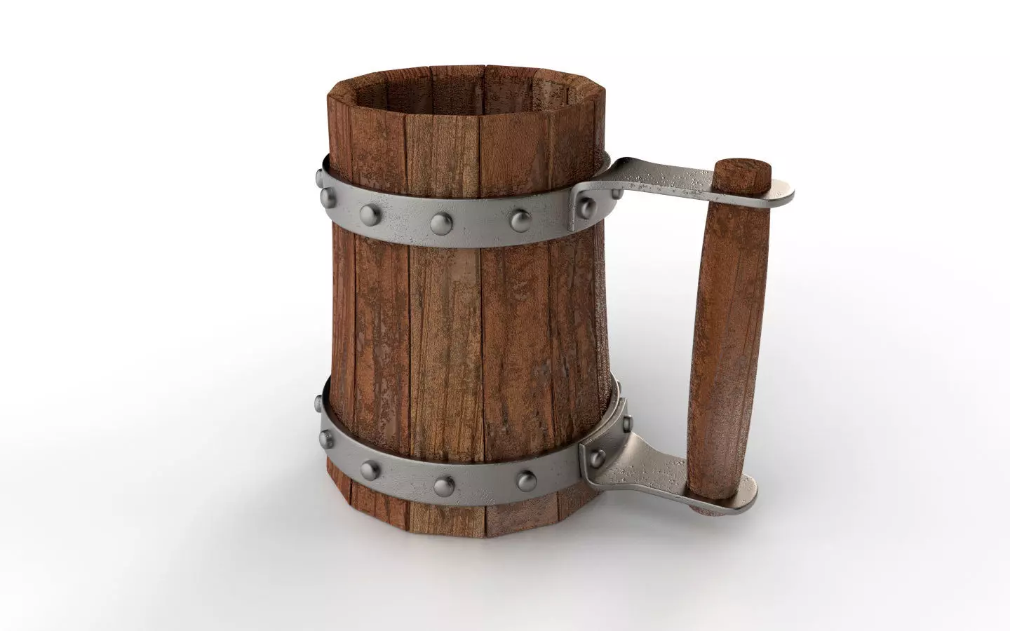 Wooden mug 3D model_0