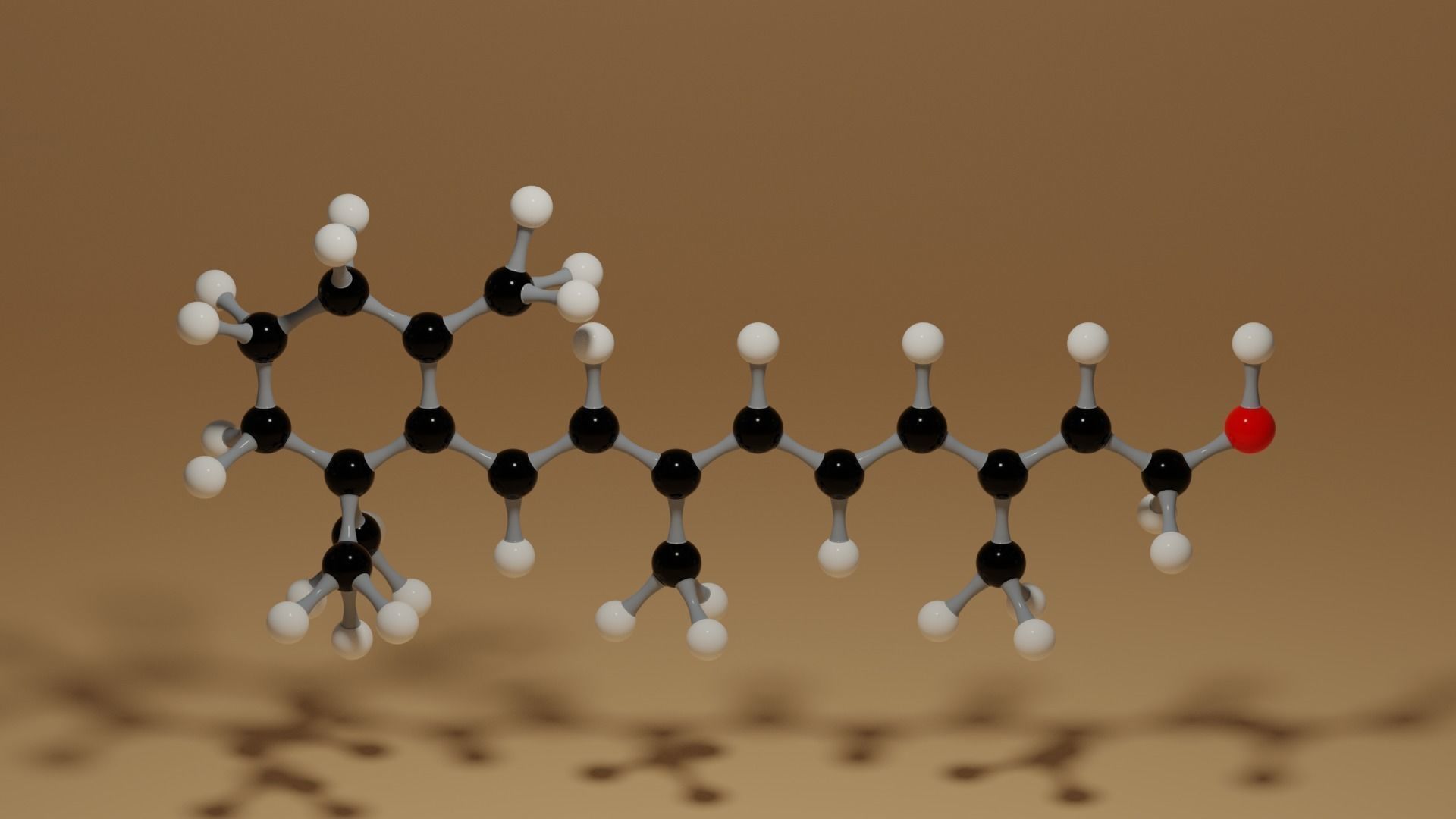 Vitamin A Retinol C20H30O Molecule 3D model_1