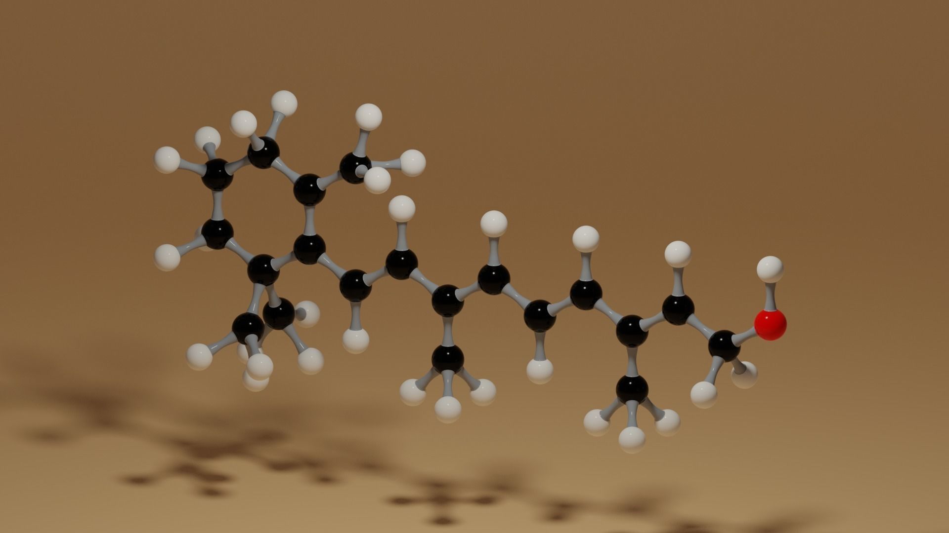 Vitamin A Retinol C20H30O Molecule 3D model_3