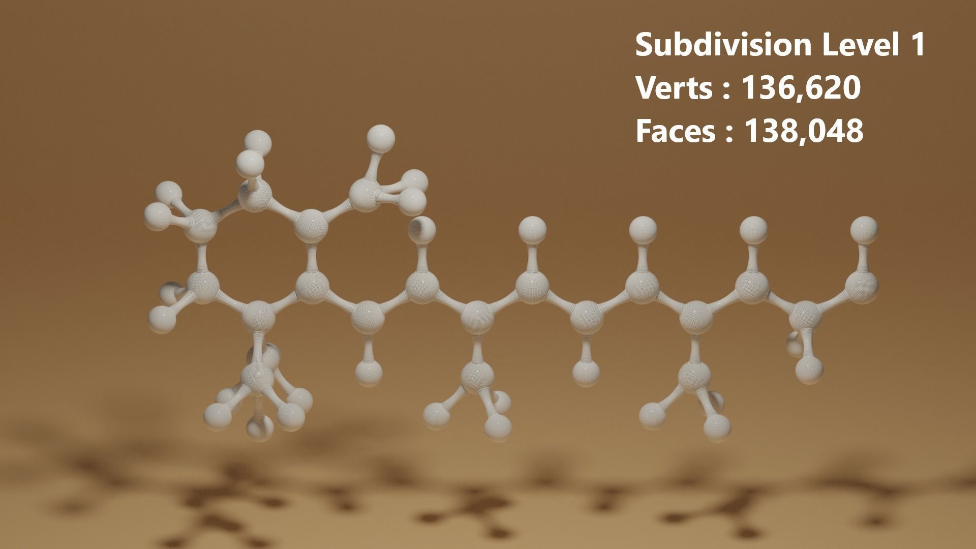 Vitamin A Retinol C20H30O Molecule 3D model_5