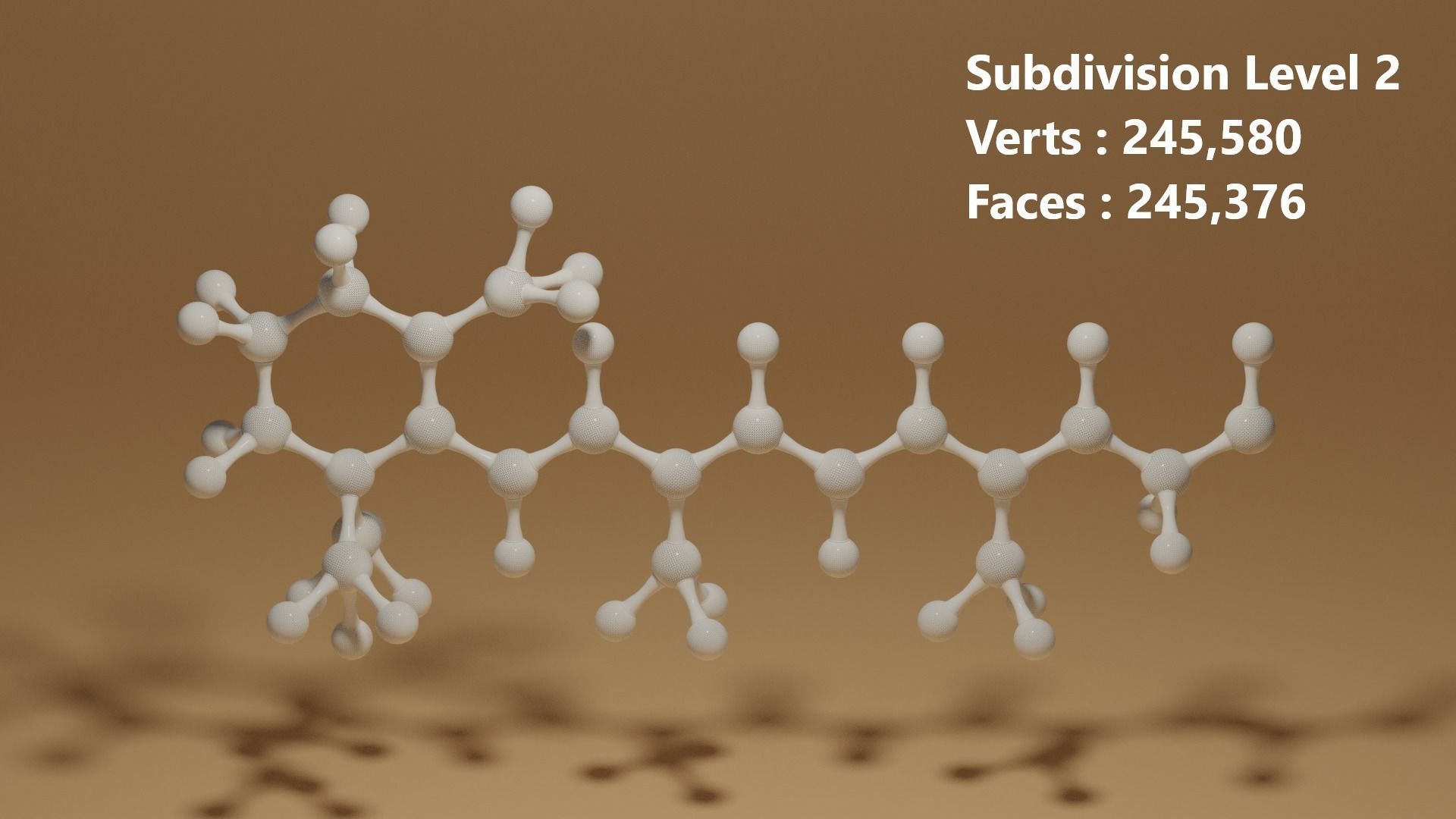 Vitamin A Retinol C20H30O Molecule 3D model_4