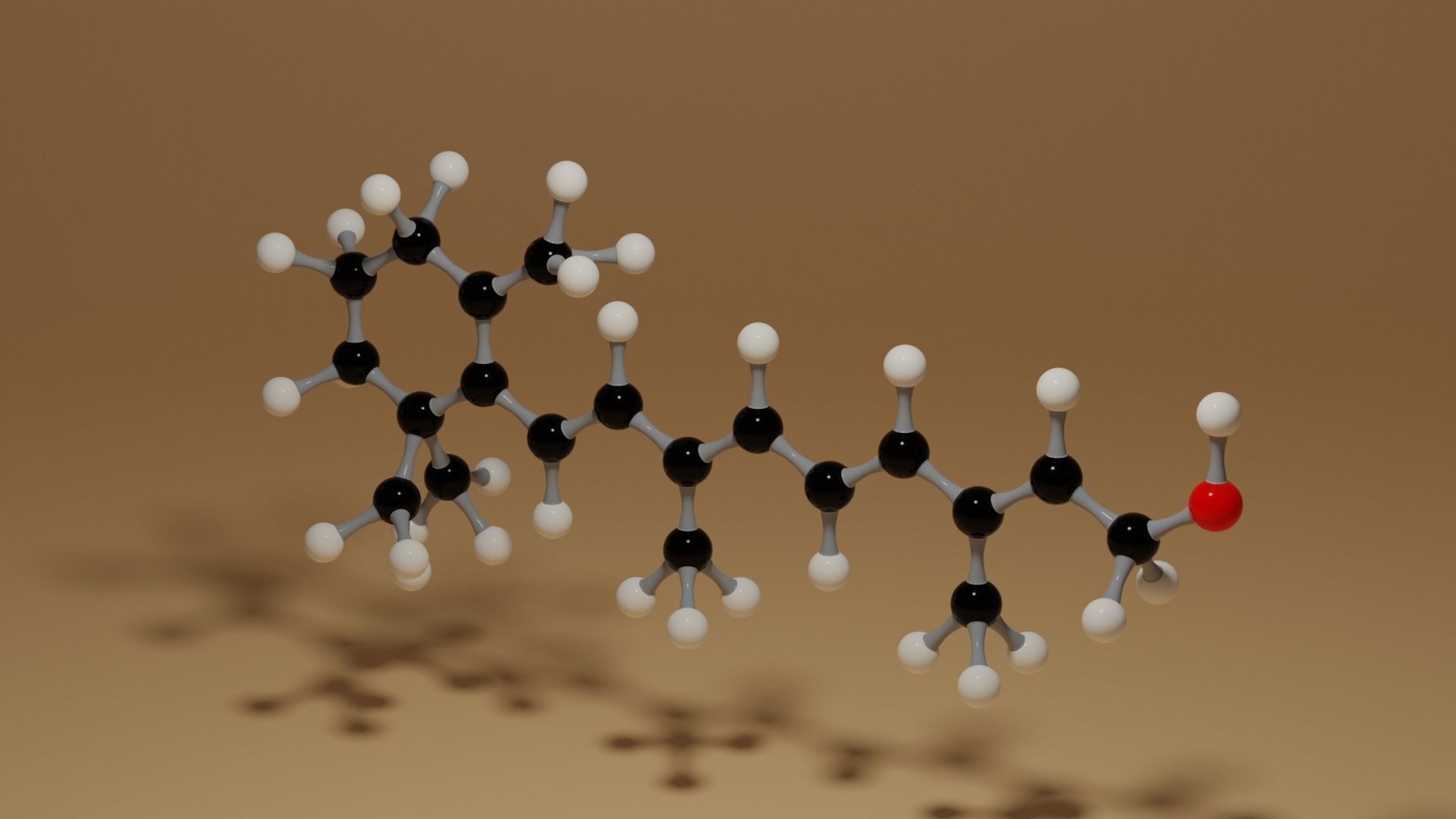 Vitamin A Retinol C20H30O Molecule 3D model_2