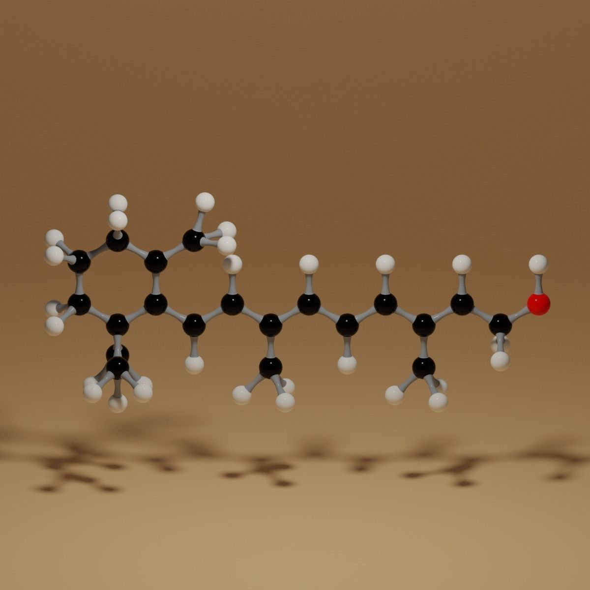 Vitamin A Retinol C20H30O Molecule 3D model_8