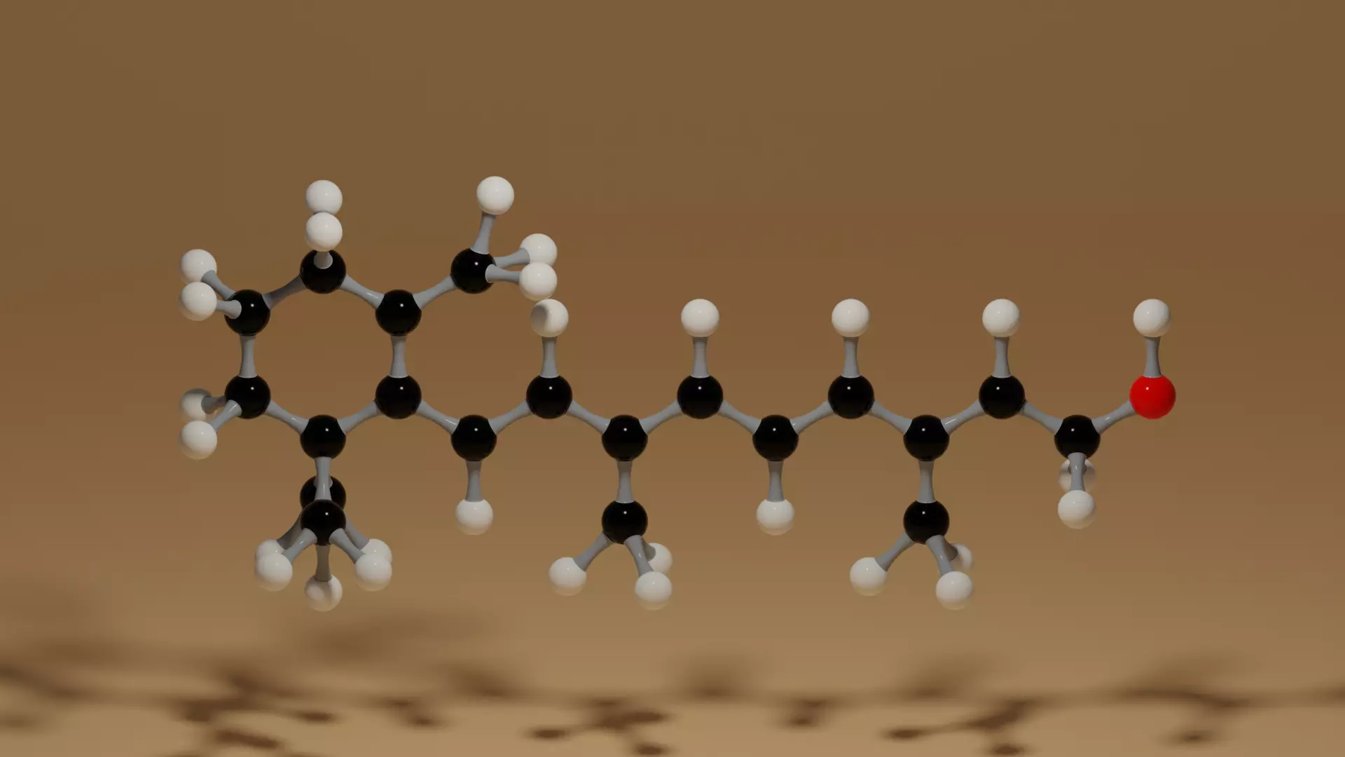 Vitamin A Retinol C20H30O Molecule 3D model_0