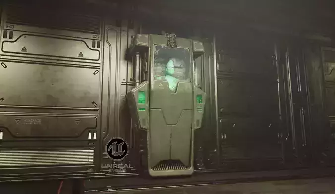 Sci-fi Dirty Cryo Chamber Cryopod 3D model  Low-poly 3D model