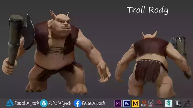 Troll Rody Low-poly 3D model