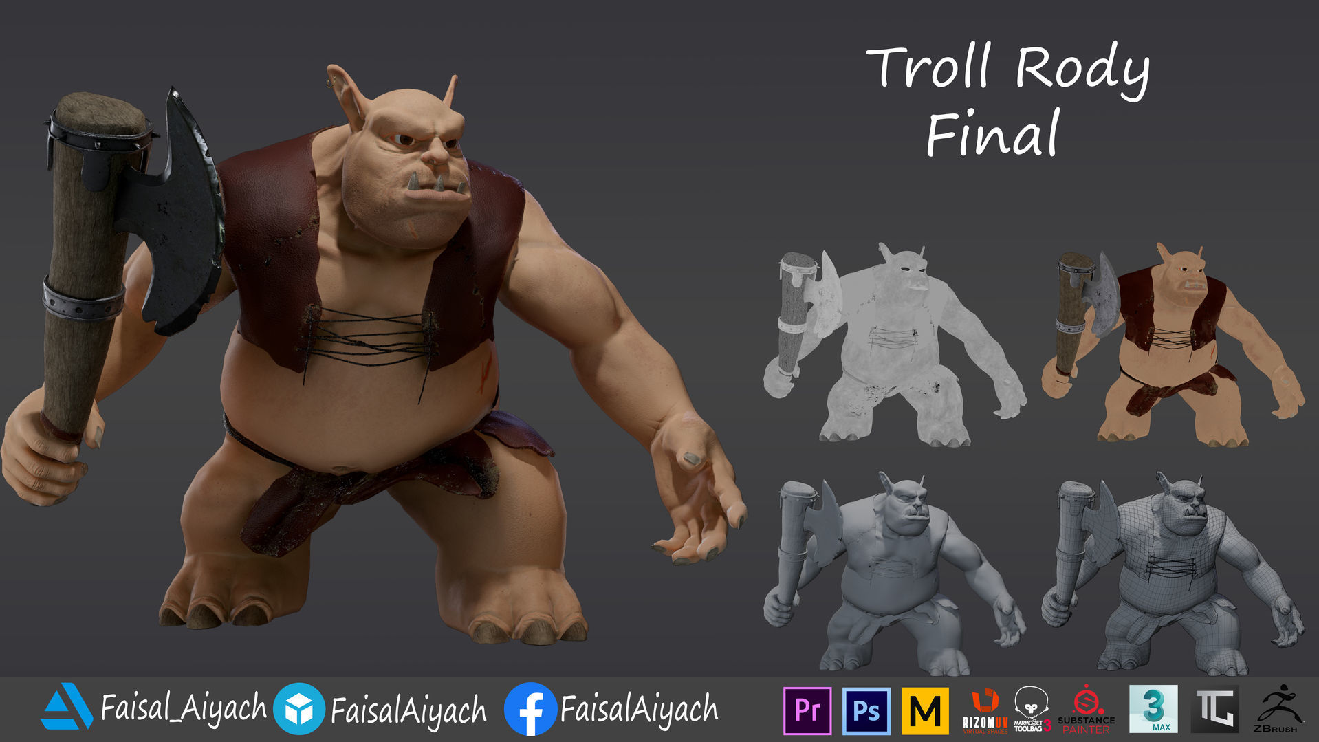 Troll Rody Low-poly 3D model_7