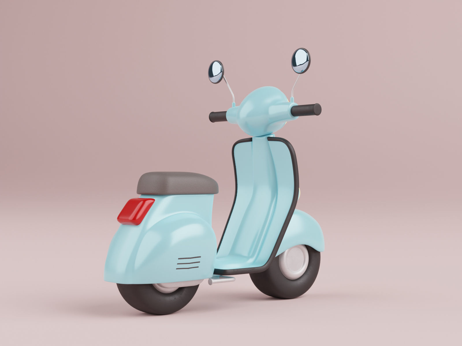 Cartoon Scooter Rigged 3D model_5