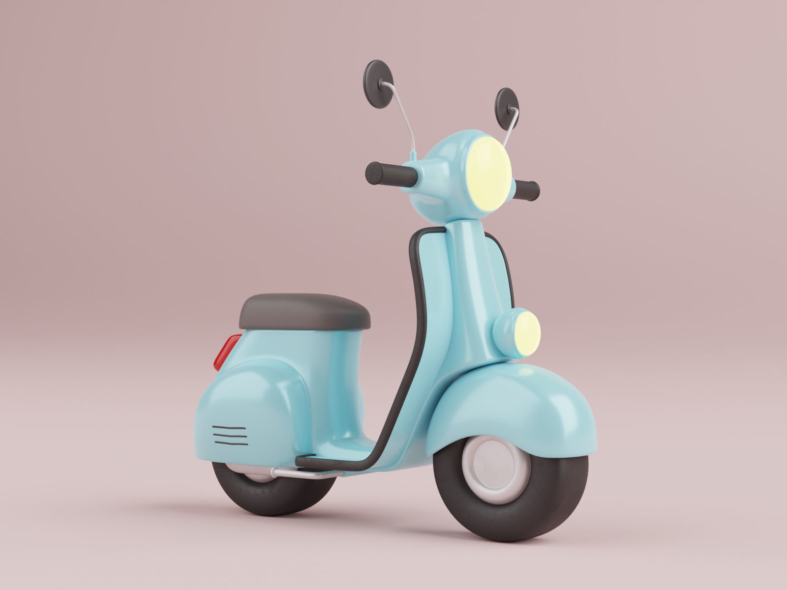 Cartoon Scooter Rigged 3D model_1