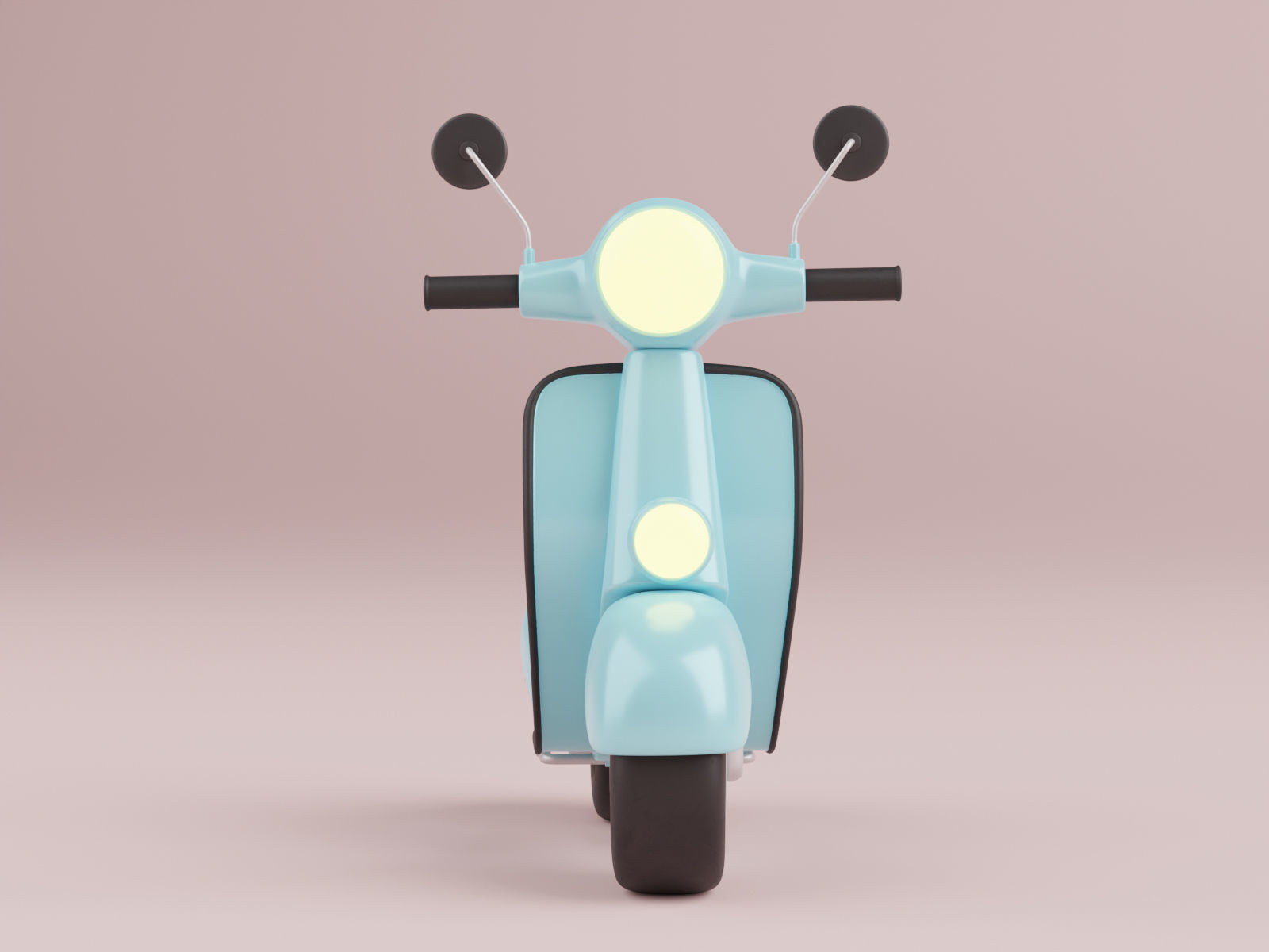 Cartoon Scooter Rigged 3D model_2