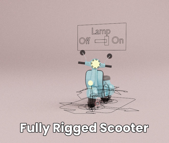 Cartoon Scooter Rigged 3D model_6