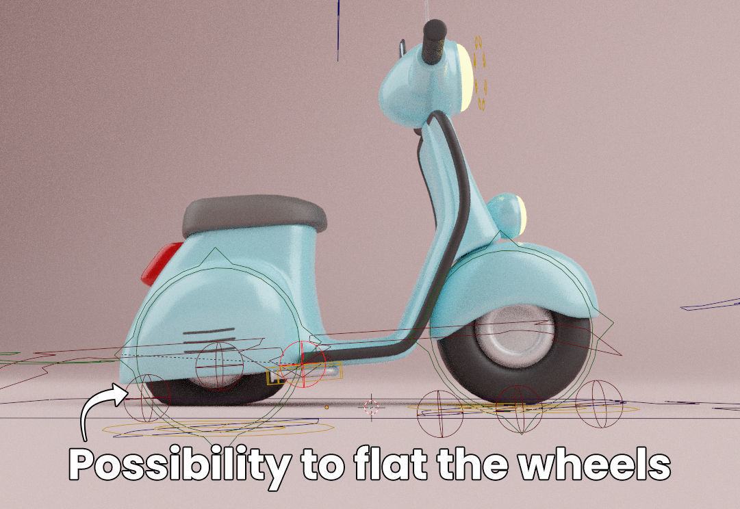 Cartoon Scooter Rigged 3D model_7