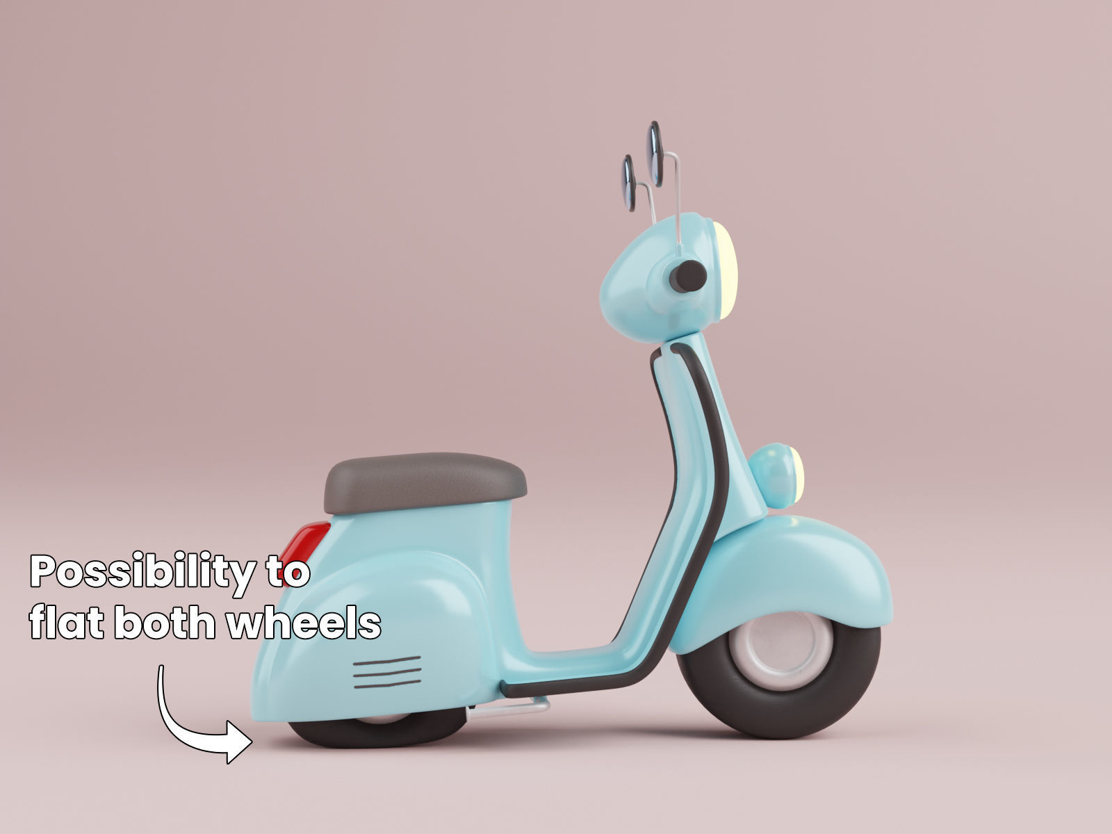 Cartoon Scooter Rigged 3D model_12