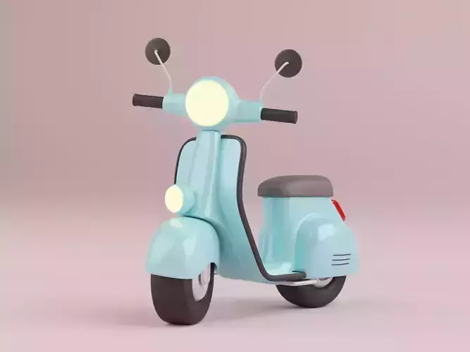 Cartoon Scooter Rigged 3D model