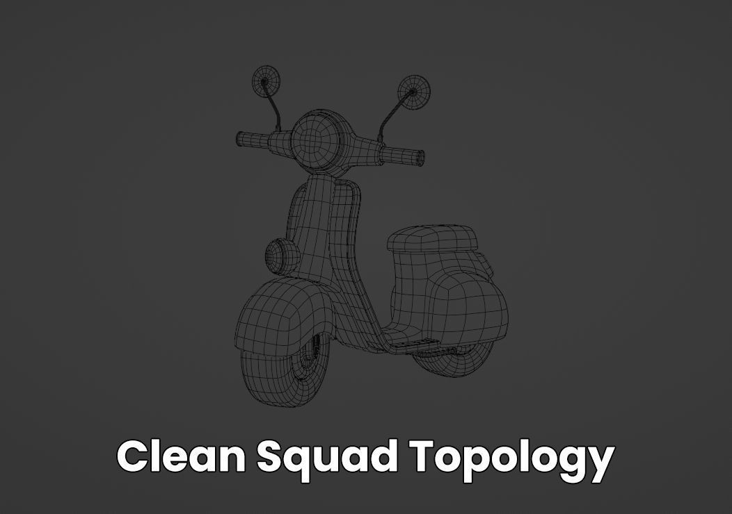 Cartoon Scooter Rigged 3D model_8