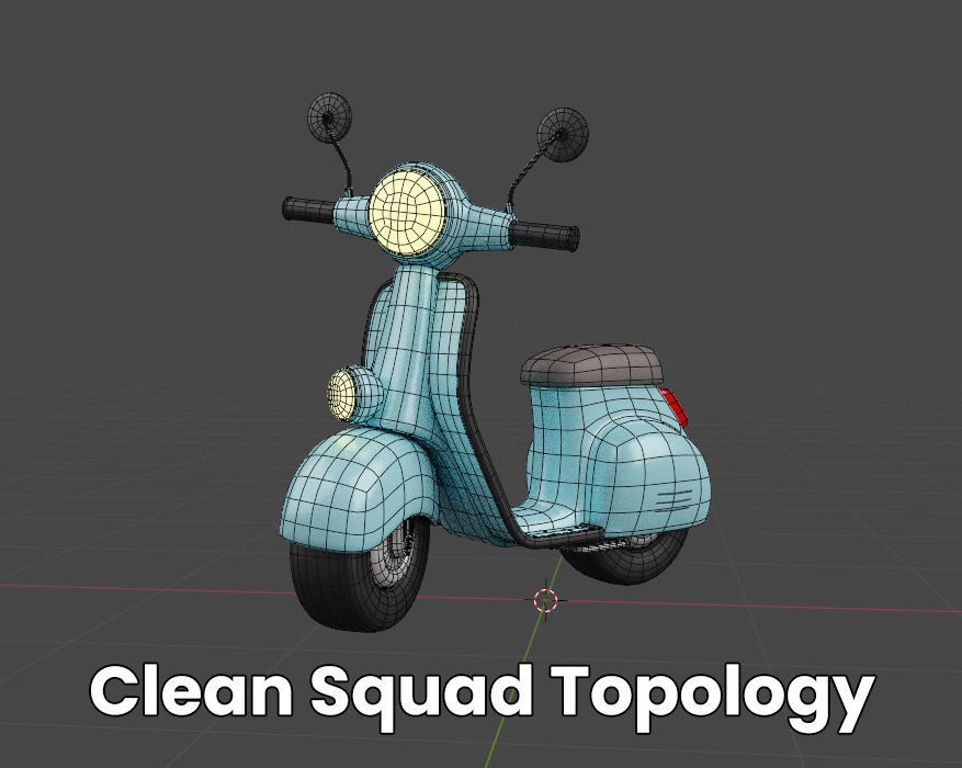 Cartoon Scooter Rigged 3D model_9