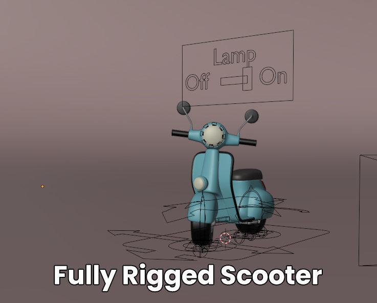 Cartoon Scooter Rigged 3D model_13