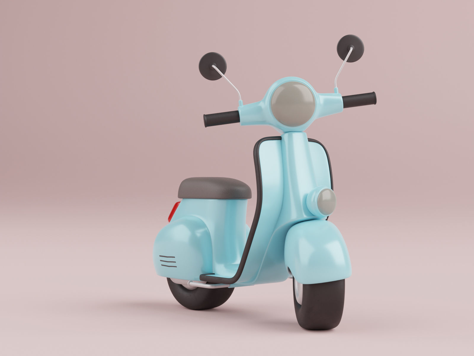 Cartoon Scooter Rigged 3D model_3