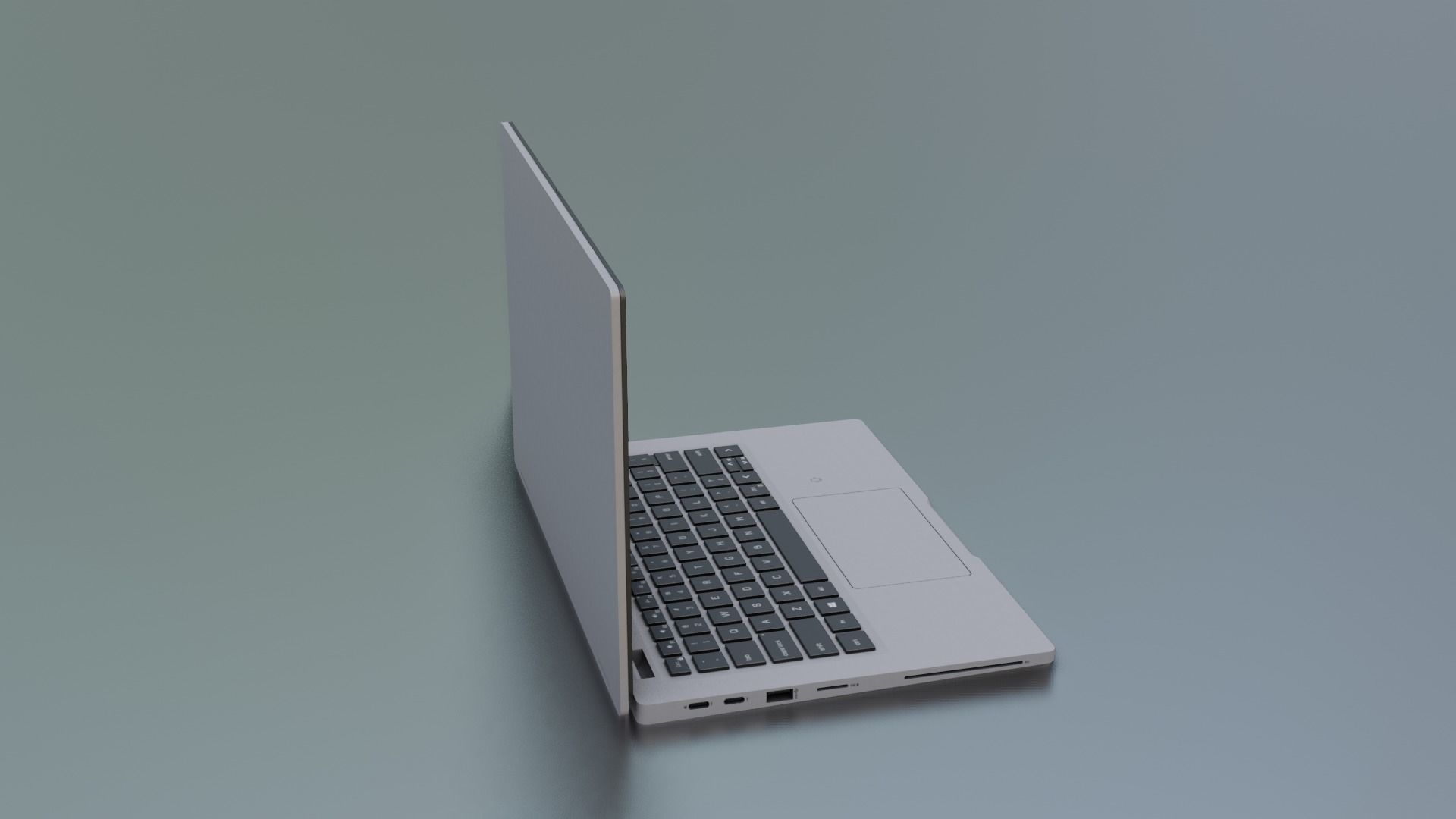Laptop - 13-3inch Low-poly 3D model_9