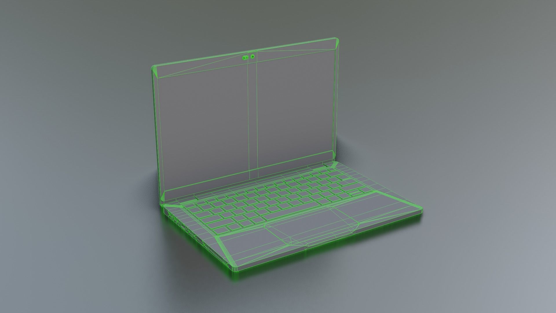Laptop - 13-3inch Low-poly 3D model_11
