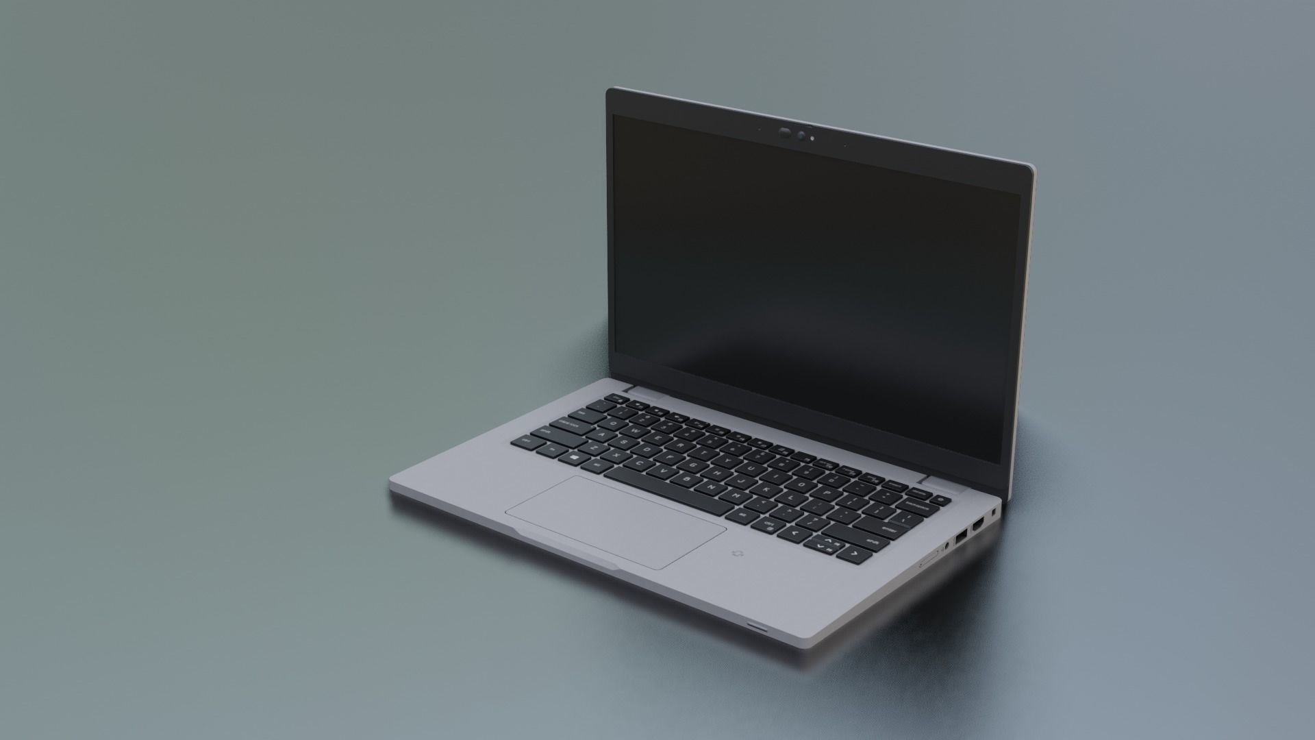 Laptop - 13-3inch Low-poly 3D model_3