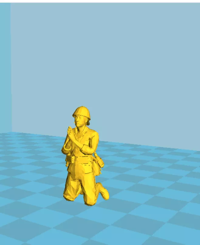 japan soldier kneeling Free 3D print model_0