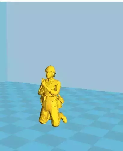 japan soldier kneeling Free 3D print model