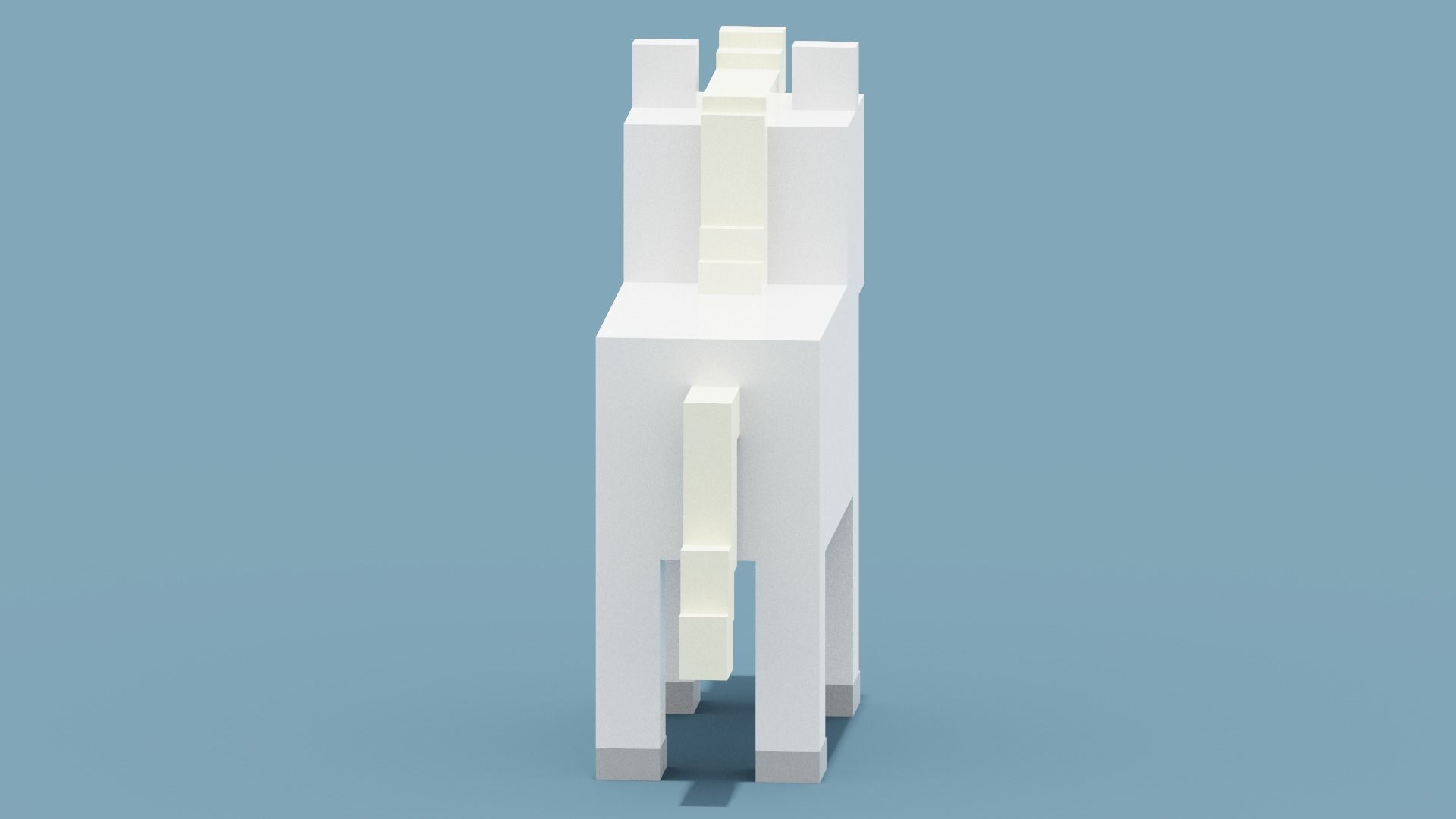Voxel White Horse Low-poly 3D model_4