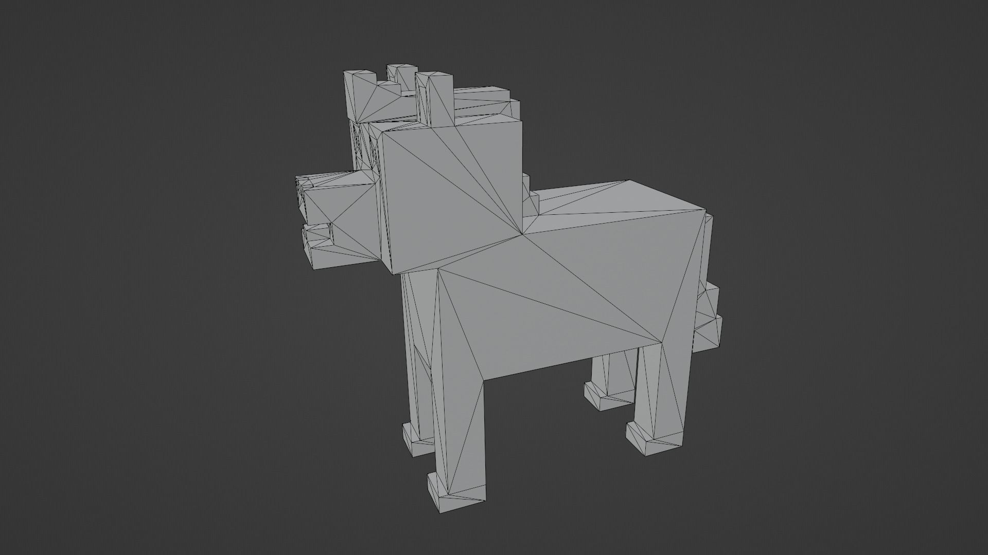 Voxel White Horse Low-poly 3D model_12