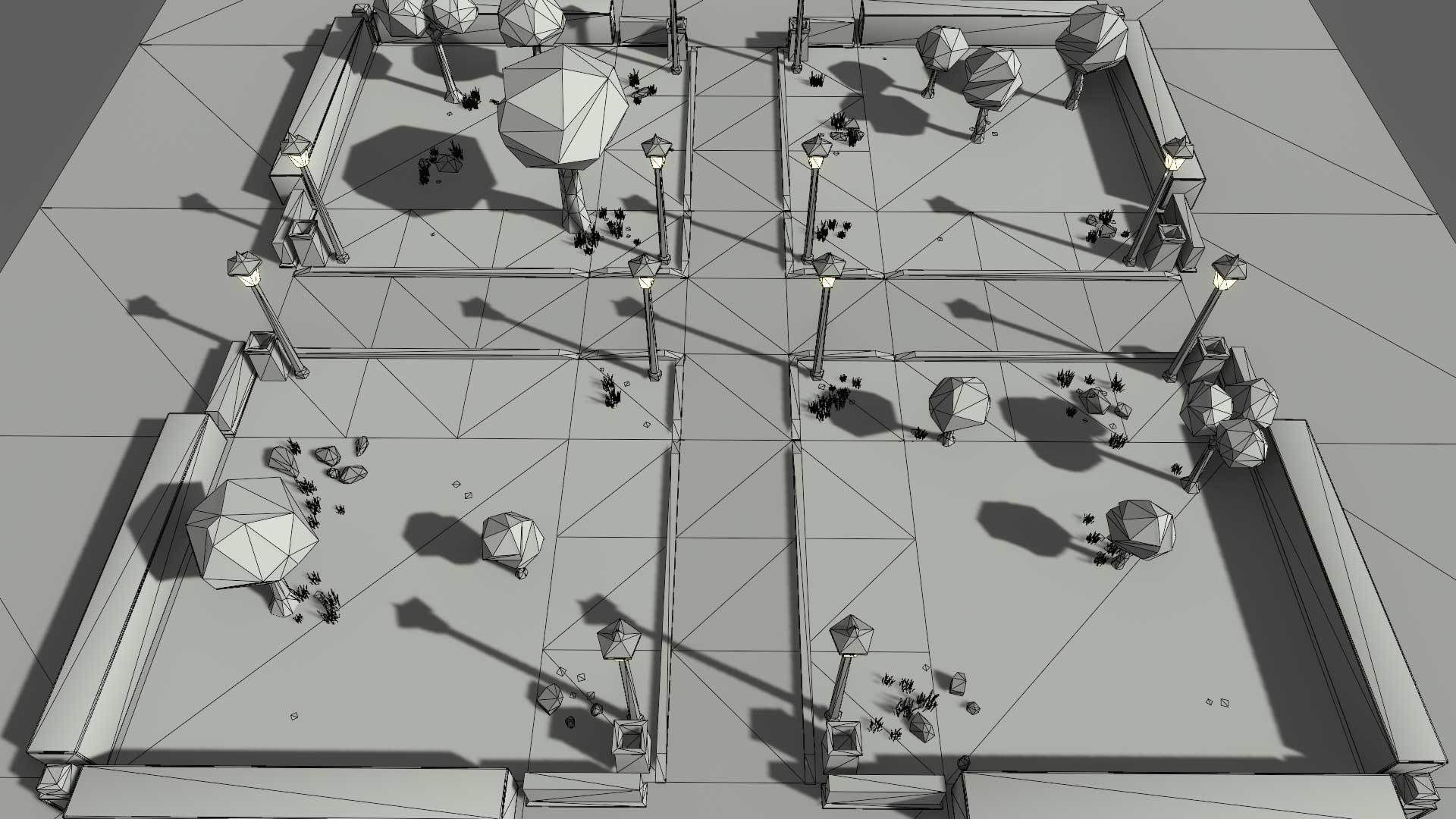 Cartoon 3d Stylized Park Game Ready with Modulation Low-poly 3D model_9