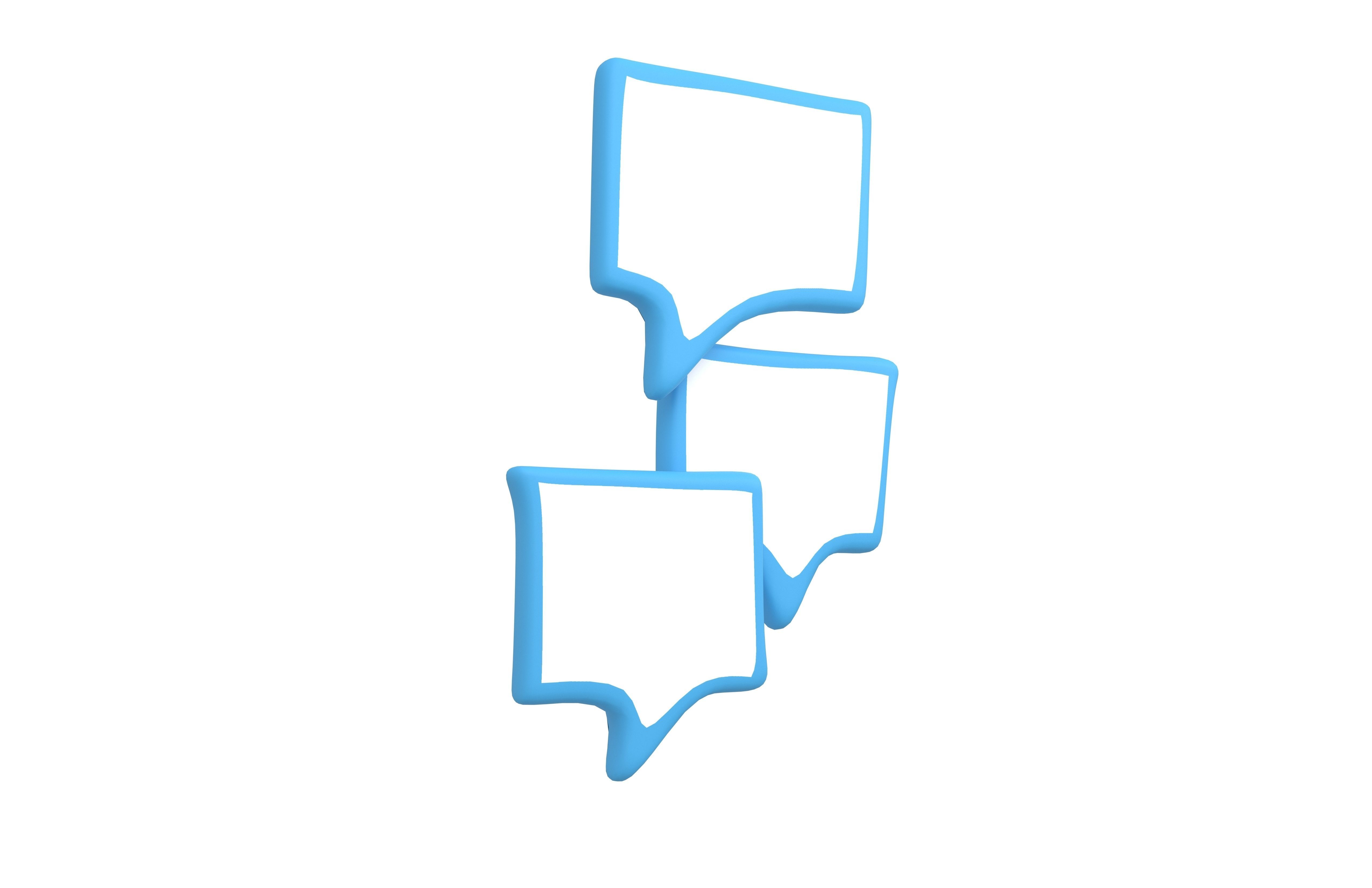 Speech Balloon v16 005 Low-poly 3D model_1