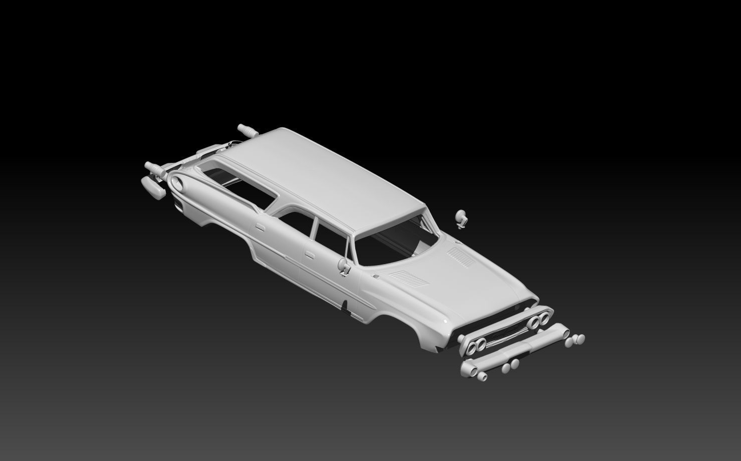 Dodge Polara Station Wagon Body Kit 3D print model_1