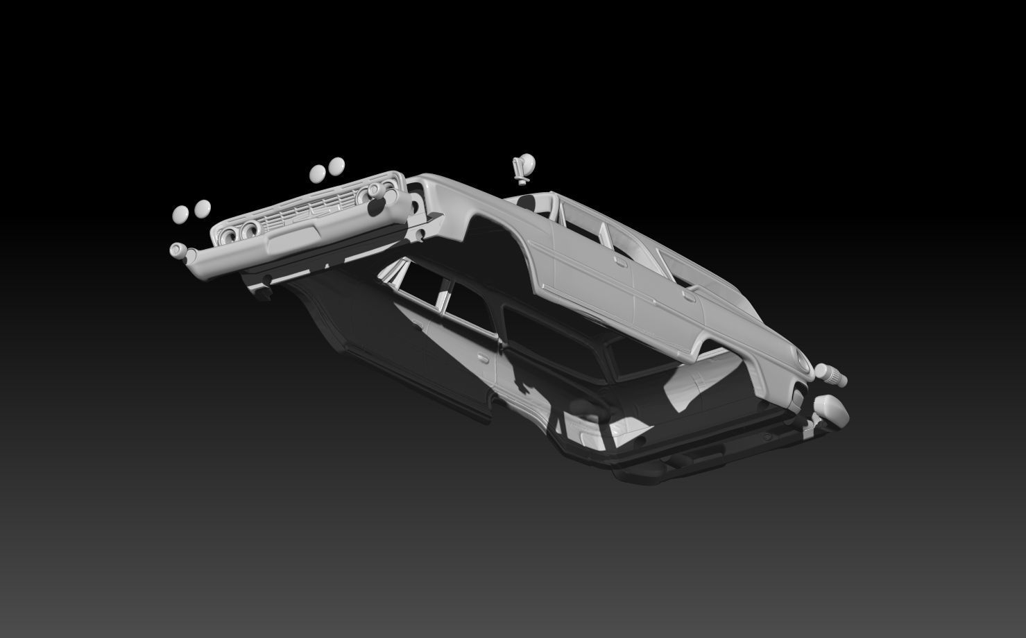 Dodge Polara Station Wagon Body Kit 3D print model_2