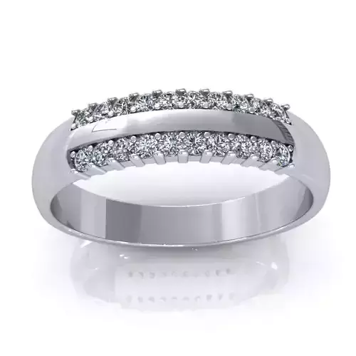 Two Row Diamond Ring 3D model