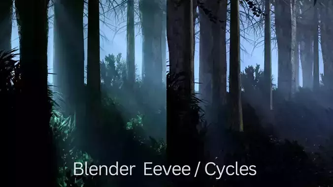 Dark Forest Animation Low-poly 3D model