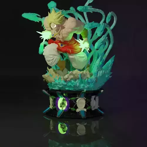 broly dragon ball statue with lights 3D print model