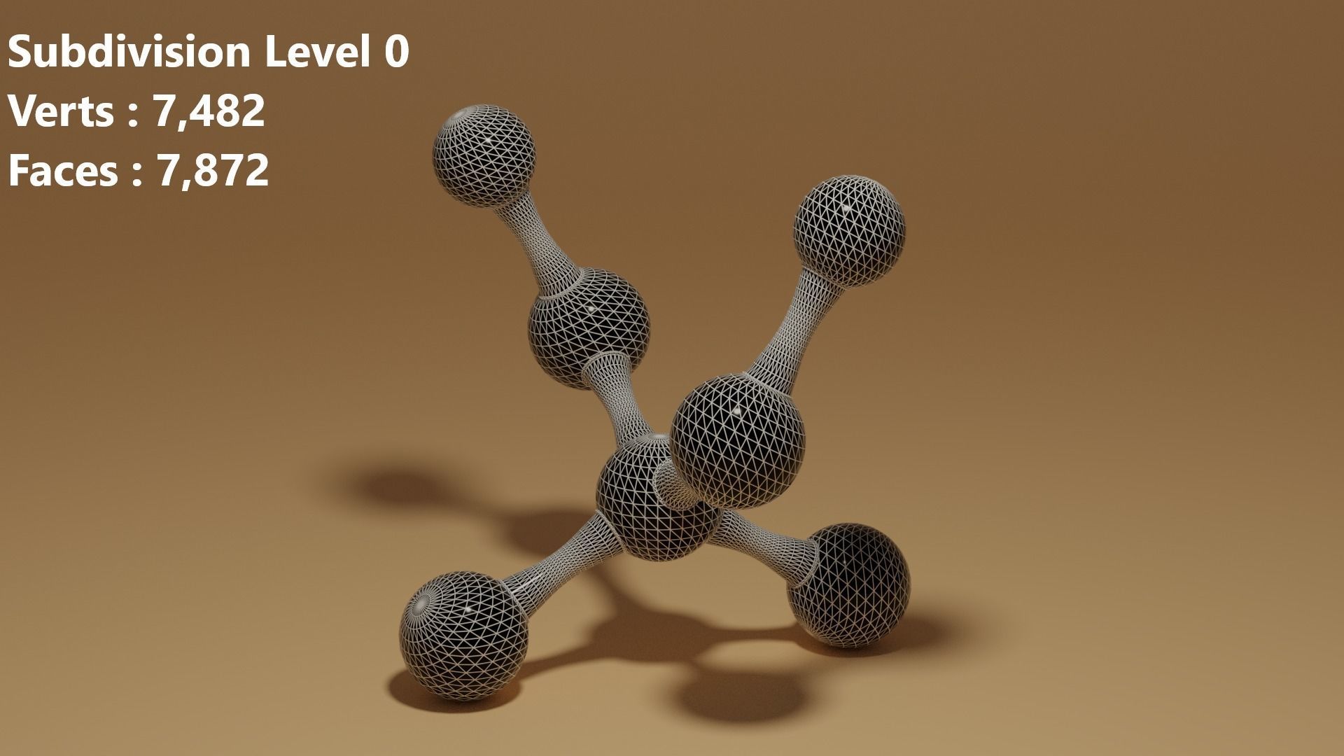 Sulfuric Acid H2SO4 Molecule Low-poly 3D model_7