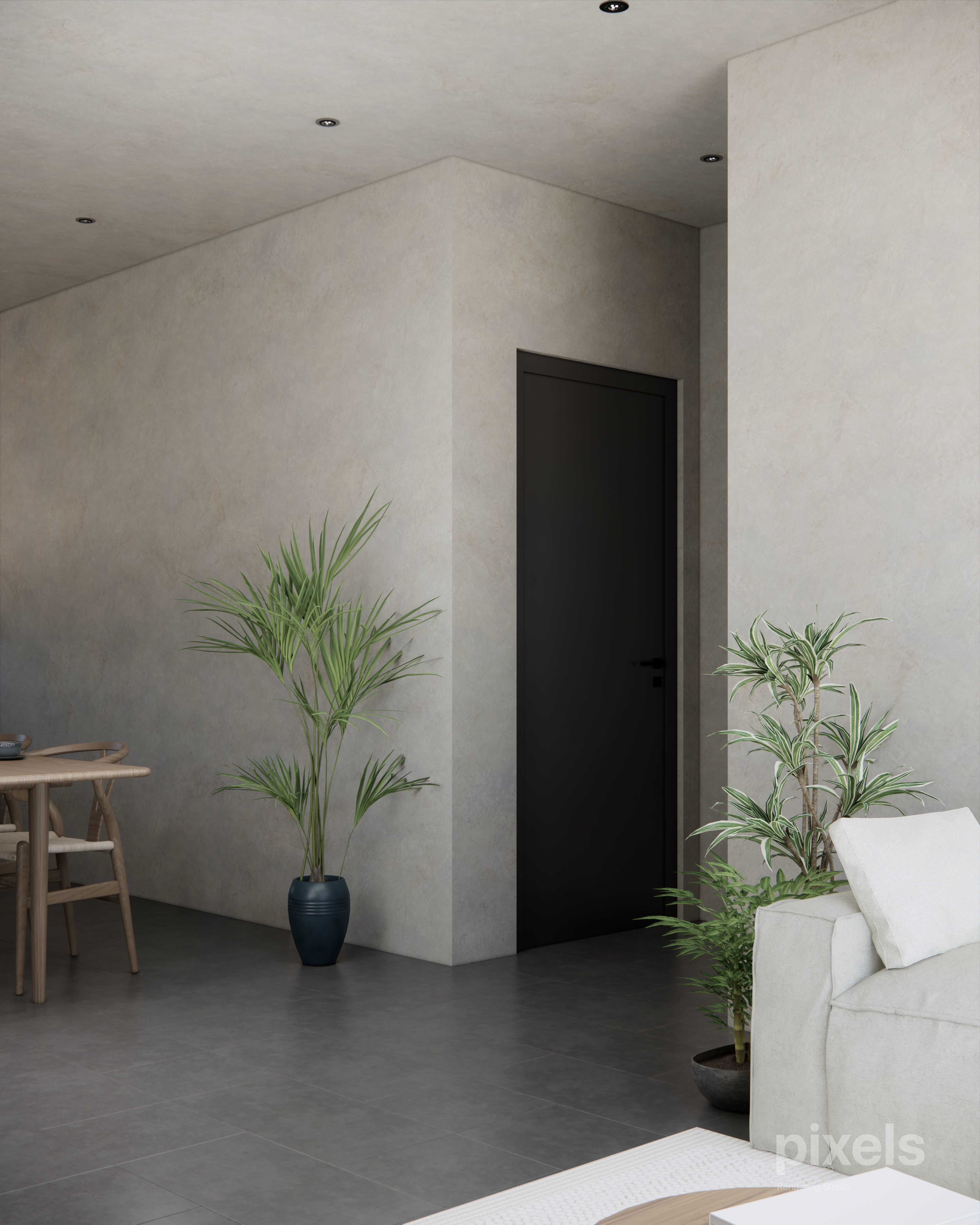 APARTMENT 001 LIVING DINING KITCHEN 3D MODEL AND SCENE 3D model_3