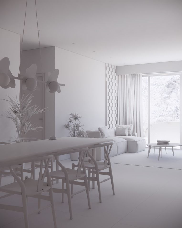 APARTMENT 001 LIVING DINING KITCHEN 3D MODEL AND SCENE 3D model_15