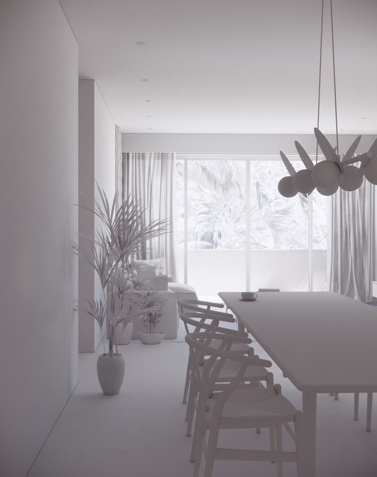 APARTMENT 001 LIVING DINING KITCHEN 3D MODEL AND SCENE 3D model_14