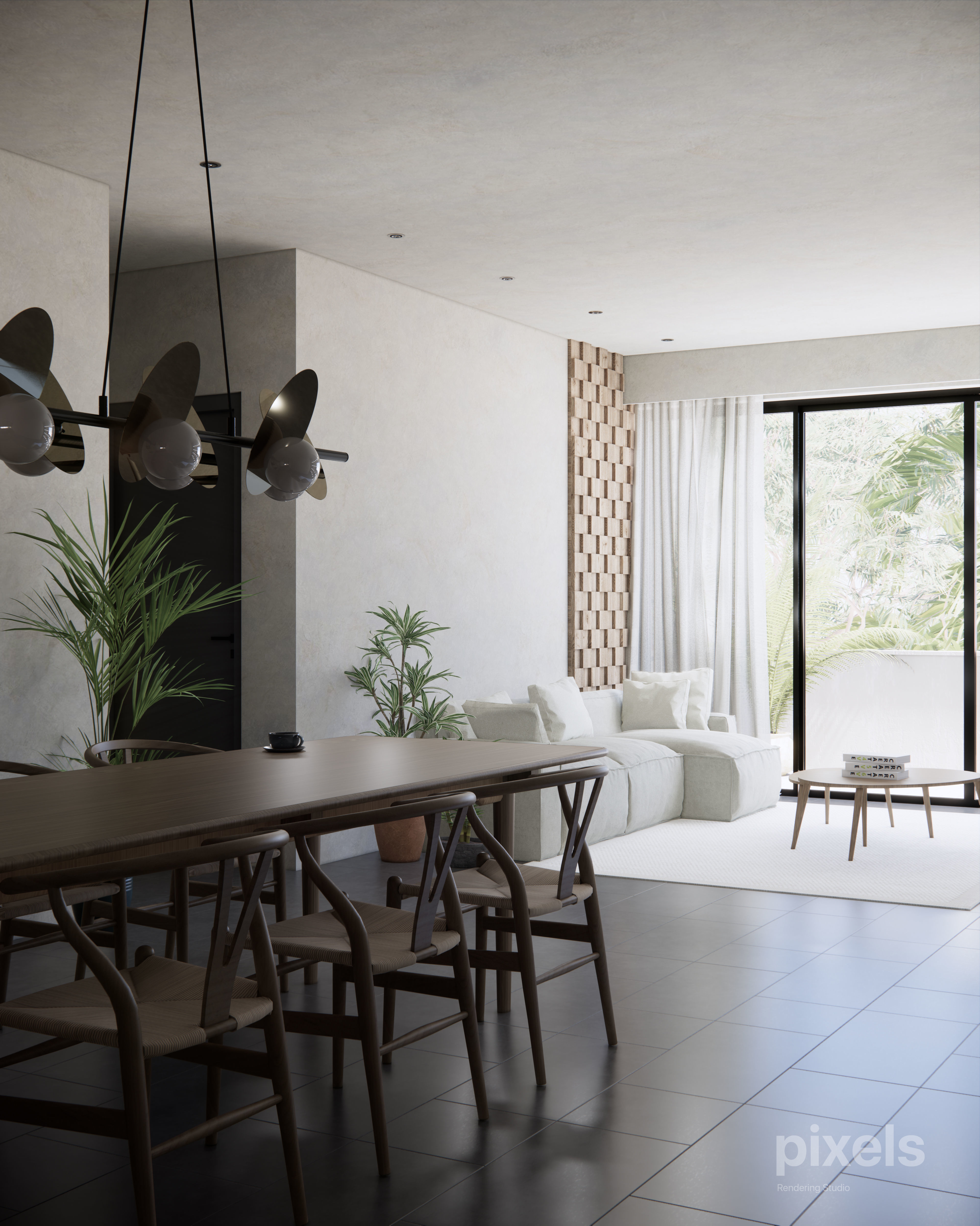 APARTMENT 001 LIVING DINING KITCHEN 3D MODEL AND SCENE 3D model_7