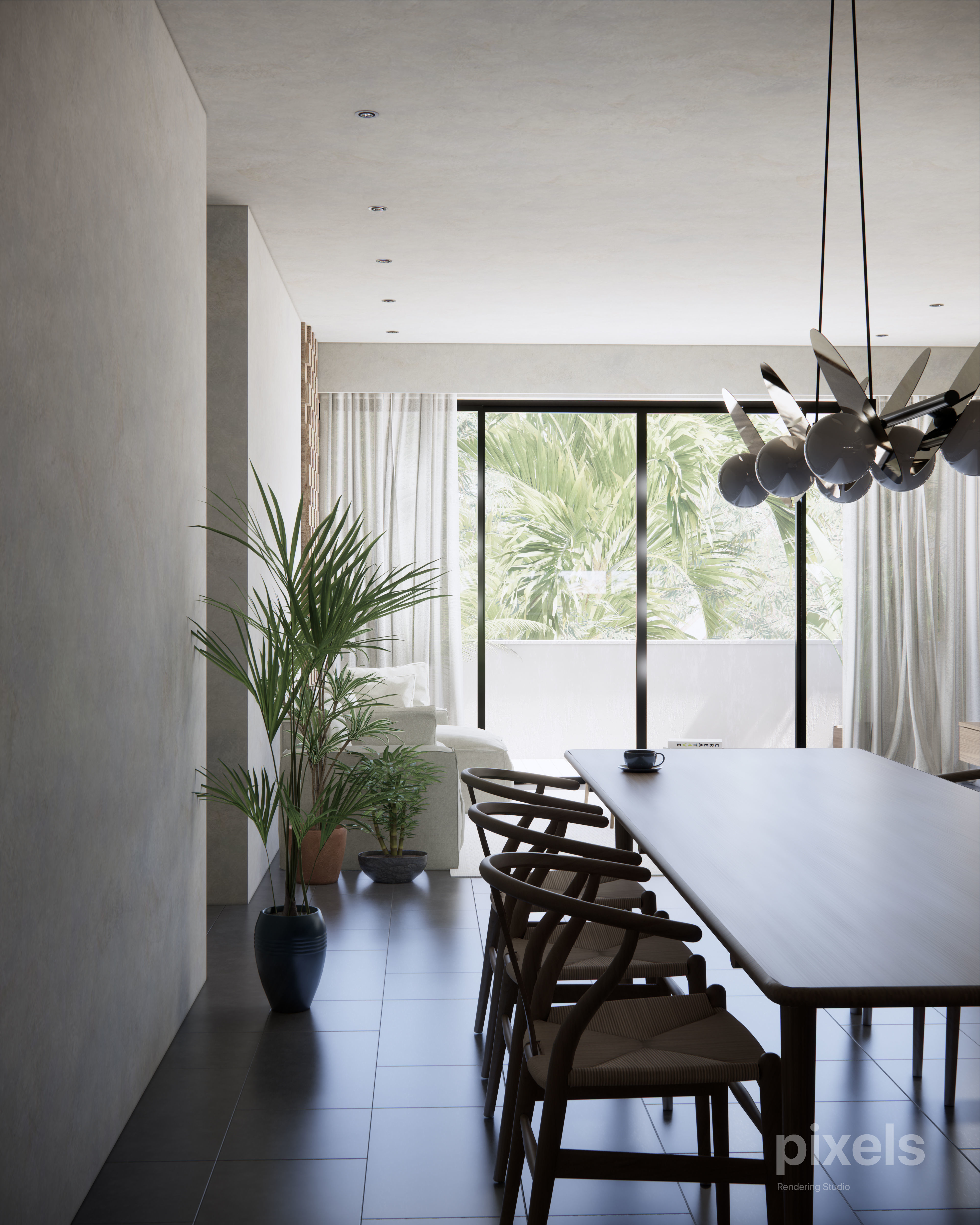 APARTMENT 001 LIVING DINING KITCHEN 3D MODEL AND SCENE 3D model_6