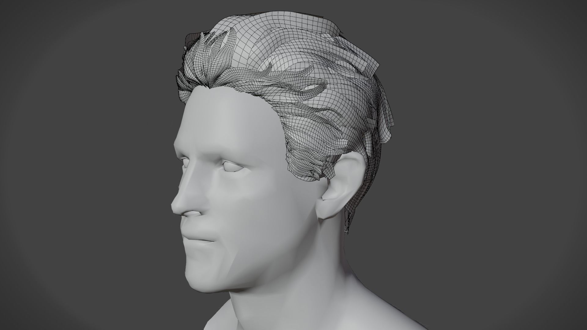 Man combed hair medium length 3D model CGTrader