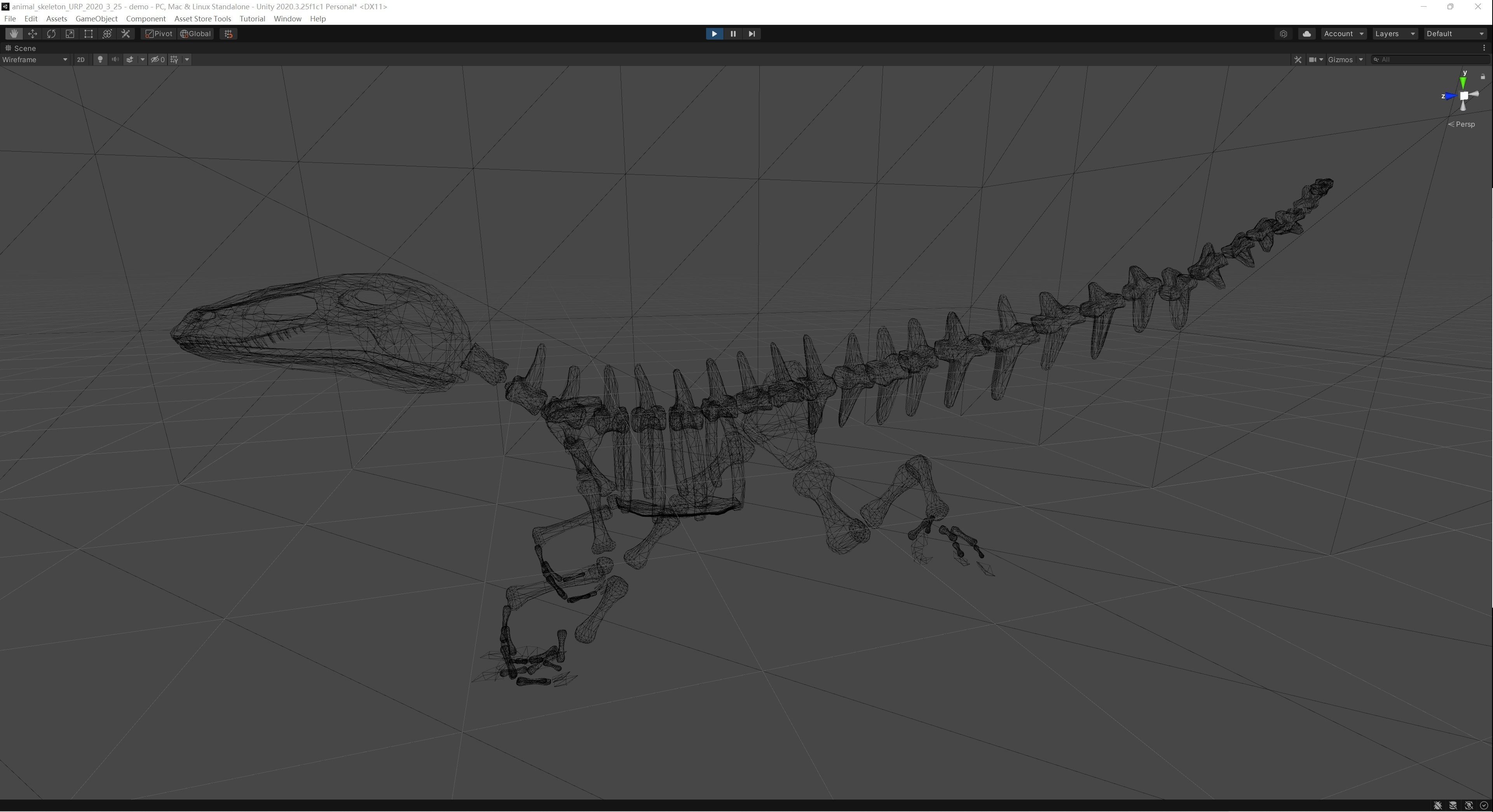 Dinosaur Skeleton Low-poly 3D model_6