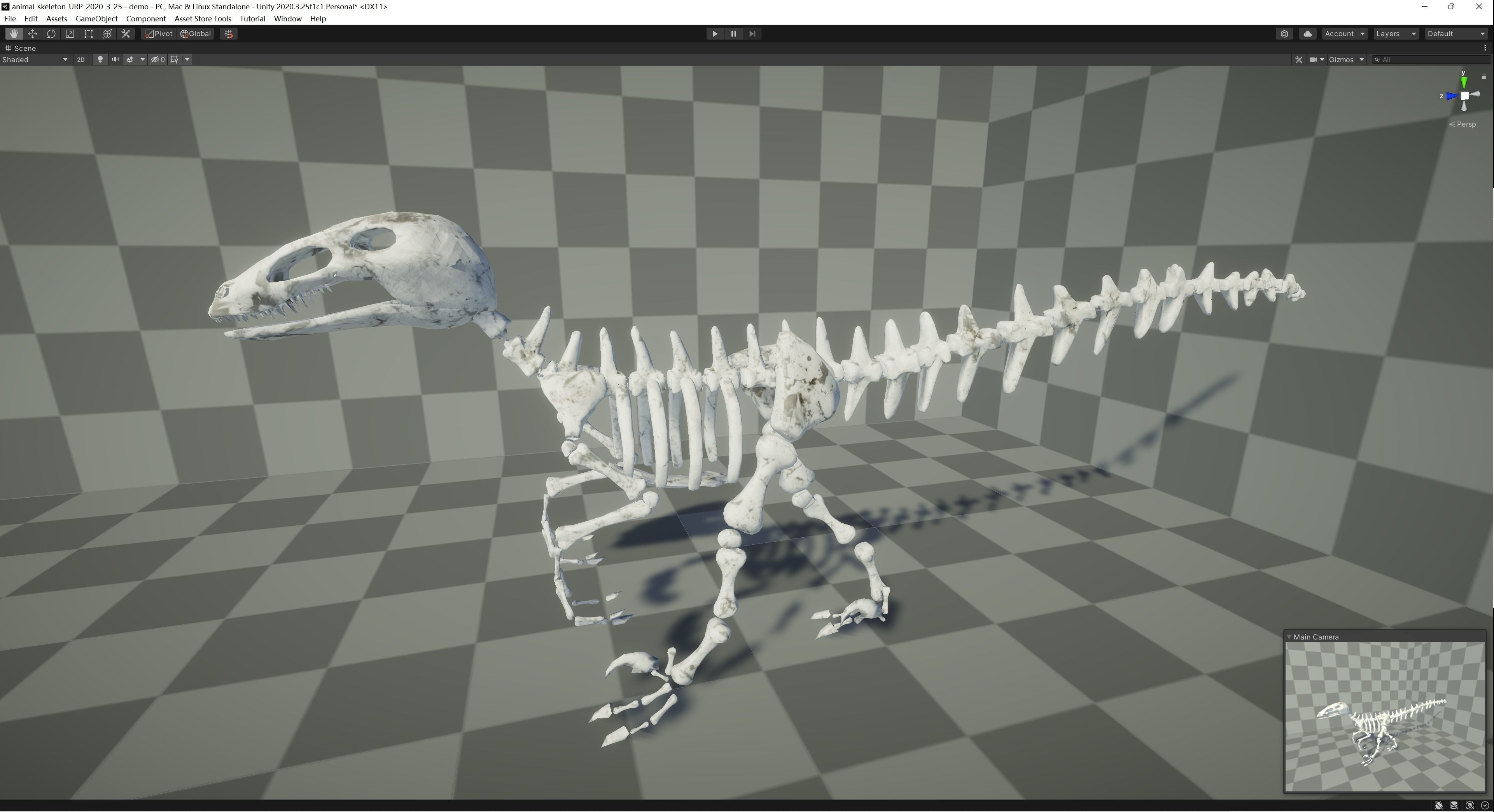 Dinosaur Skeleton Low-poly 3D model_2