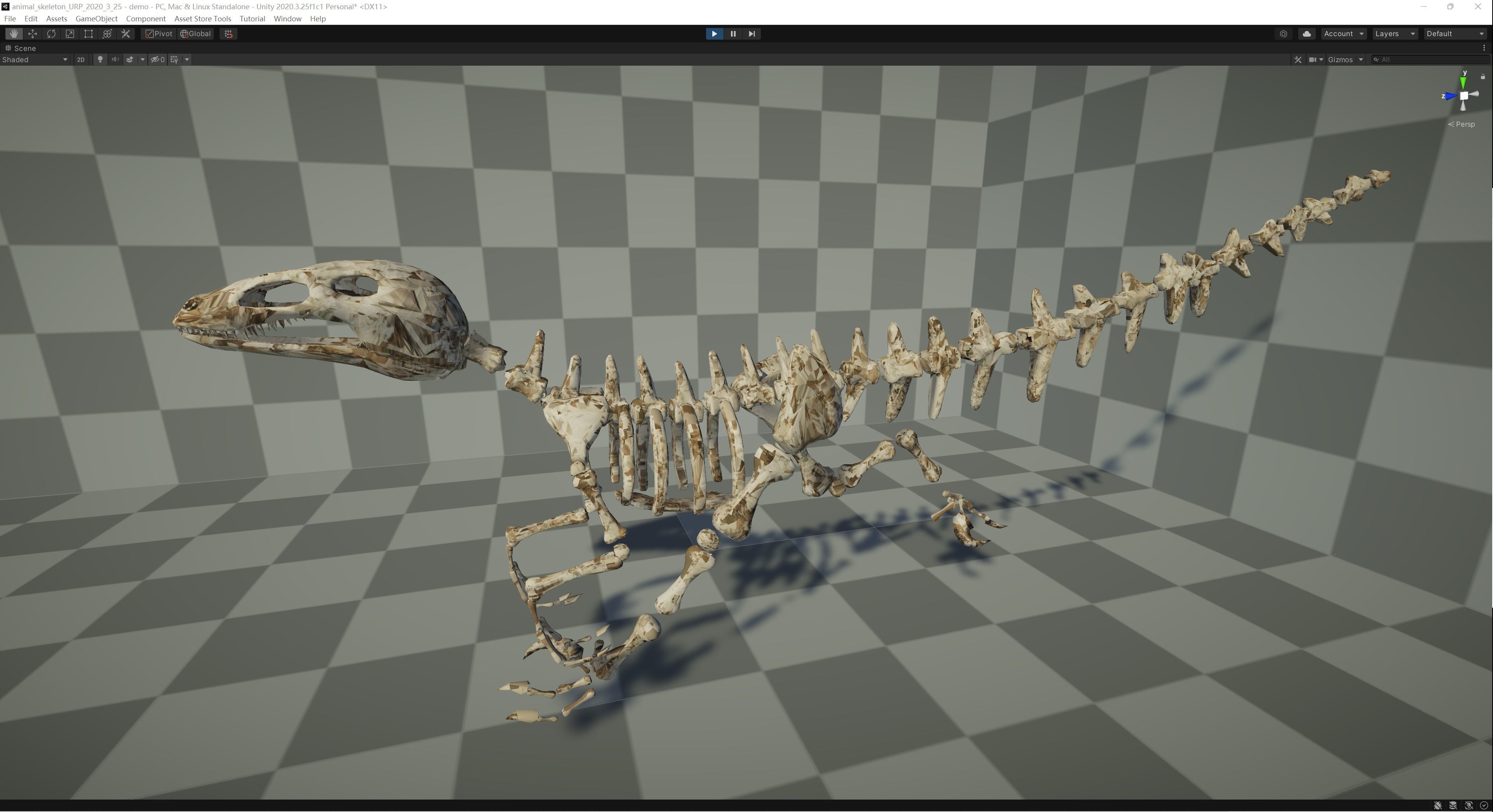 Dinosaur Skeleton Low-poly 3D model_4