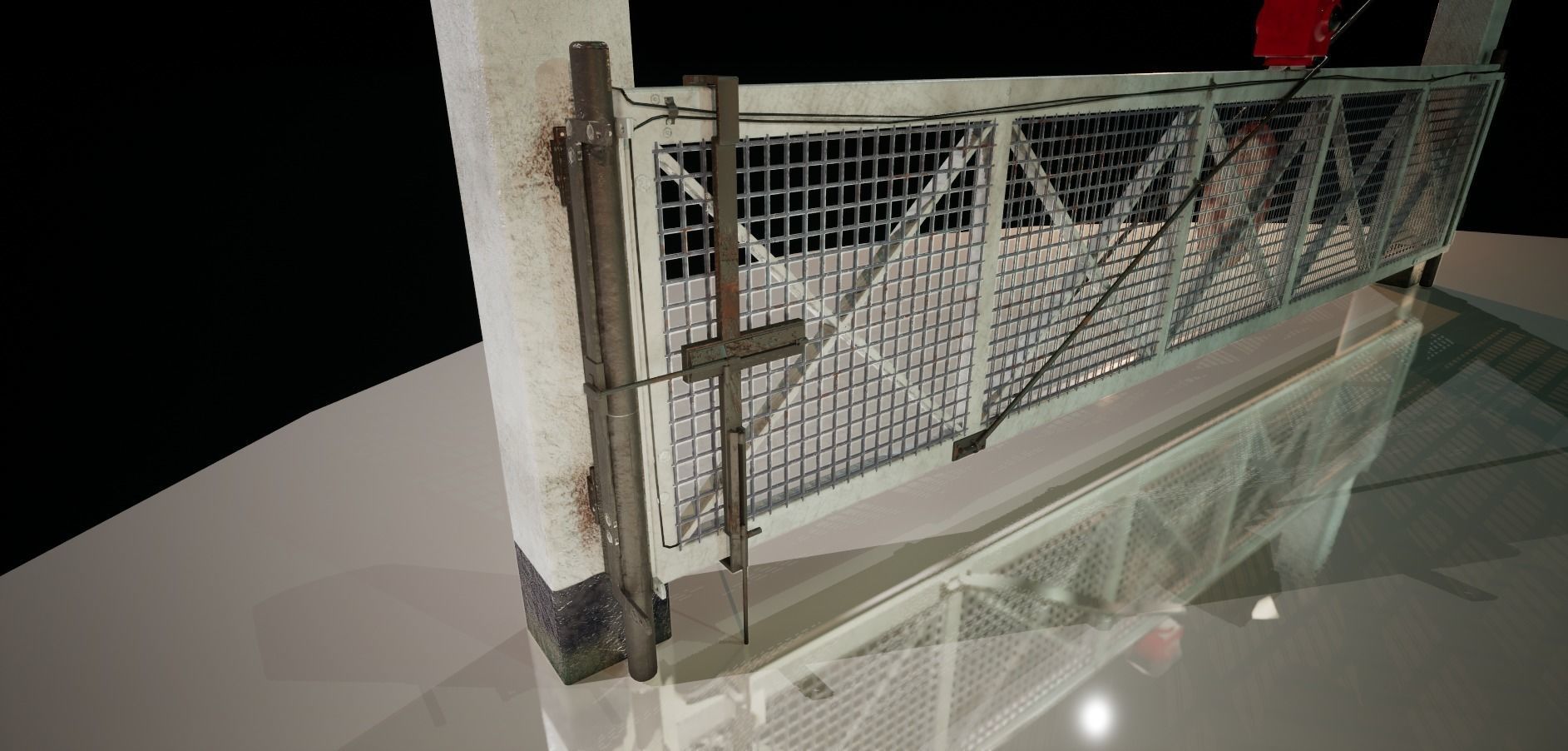 Rail Gate  train station crossing gate Low-poly 3D model_5