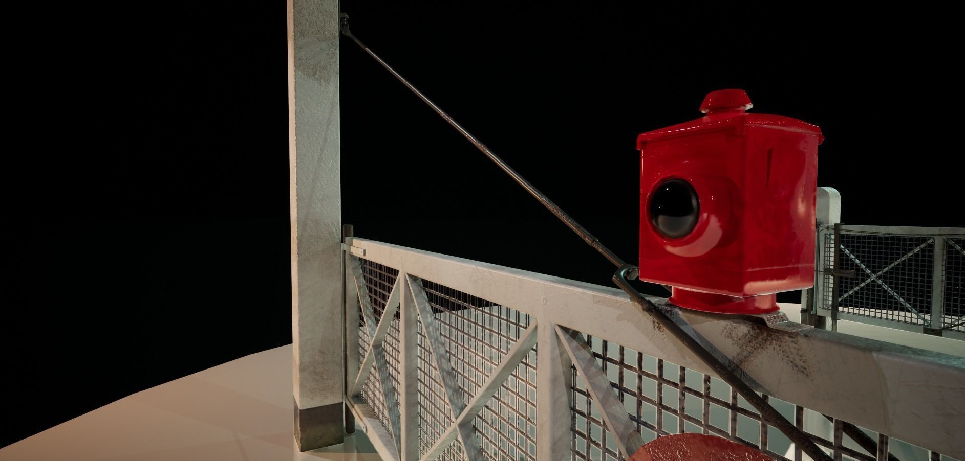 Rail Gate  train station crossing gate Low-poly 3D model_3