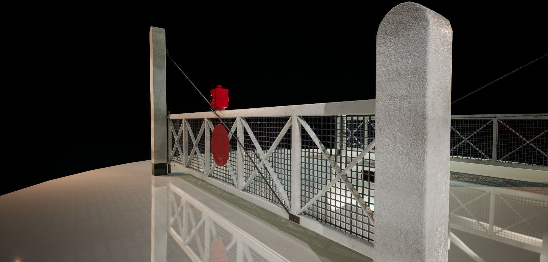 Rail Gate  train station crossing gate Low-poly 3D model_2