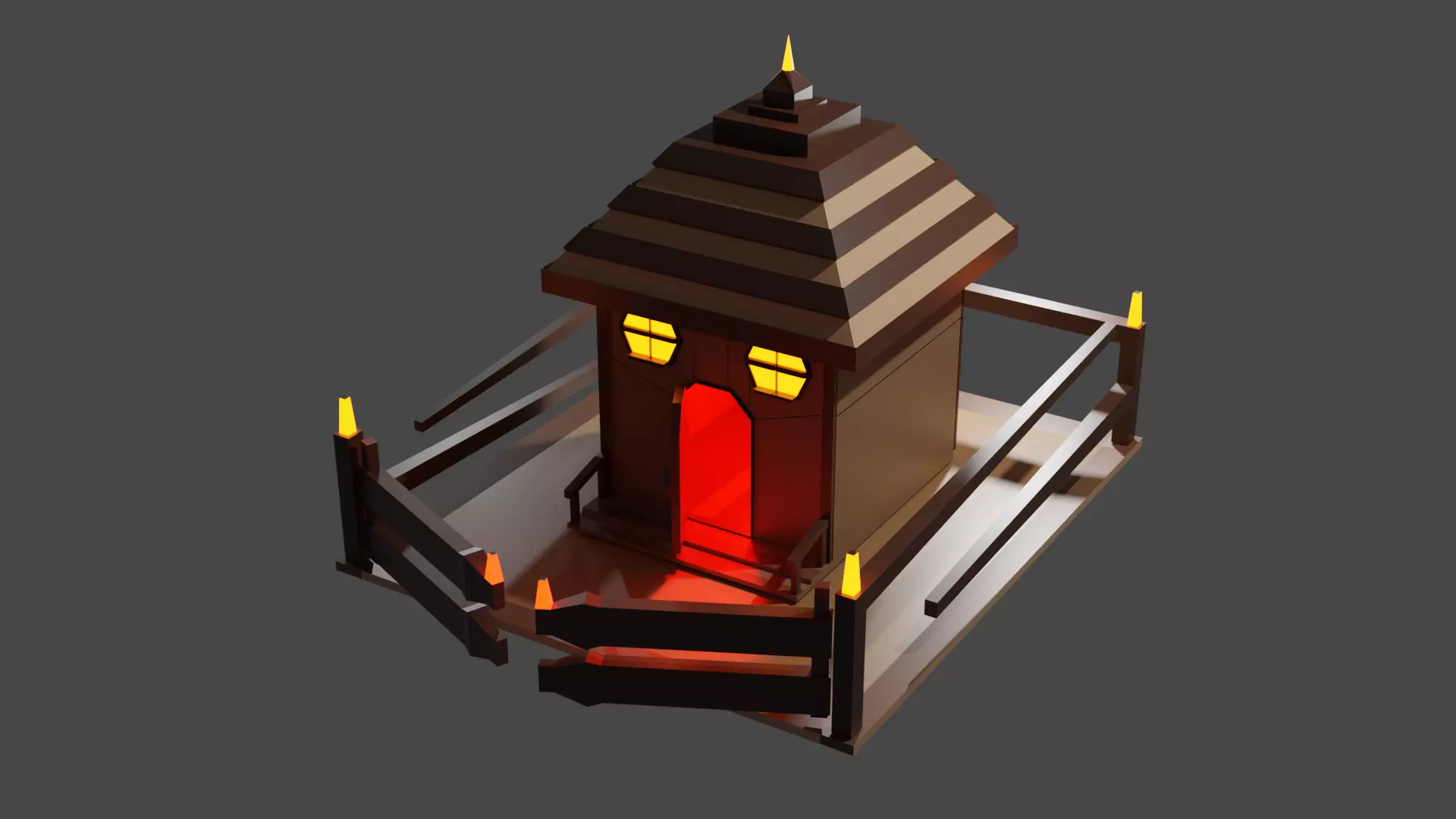 Farm Ghost house Free low-poly 3D model
